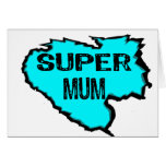 Ripped Super mum- Black Text / light blue Cards