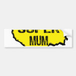 Ripped Super Mum- Black Text/ Yellow Bumper Stickers