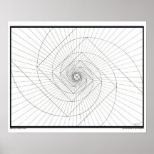 Rising Deosil Fibonacci Spiral Poster