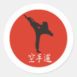 Rising Sun Karate Round Stickers