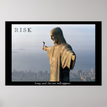 RISK motivational base-jumper poster print
