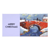 RIVER LANDSCAPE IN SNOW PERSONALIZED PHOTO CARD