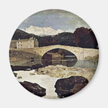 River Landscape With Cattle Herd By John Sell Cotm Refrigerator Magnet