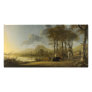 River Landscape with Horseman and Peasants Personalized Photo Card