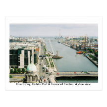 River Liffey, Dublin Port & IFSC, skyline view. Post Card