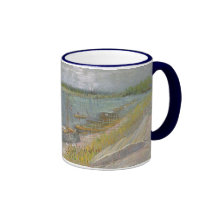 River Rowing Boats, van Gogh Vintage Impressionism Coffee Mug