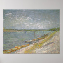 River Rowing Boats, van Gogh Vintage Impressionism Posters