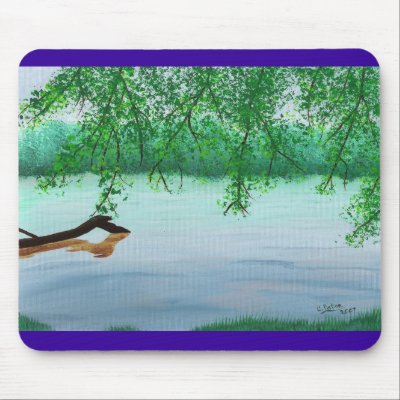 River scene mouse pad by Cherylsart