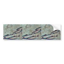River trout (Ayu) by Andō, Hiroshige Ukiyo-e. Bumper Stickers