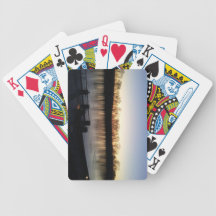 riverwalk in winter bicycle playing cards