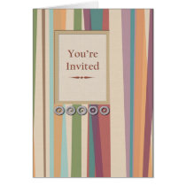 Rivets, Stripes & Inlay Panel You're Invited cards