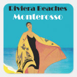 Riviera Beaches ~ Monterosso Square Stickers