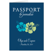 Riviera Maya Passport Wedding Invitation Cards