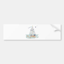 RJ's Sailboat and puppy.jpg Bumper Stickers