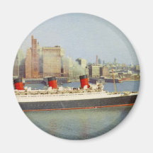 RMS Queen Mary Sailing New York 1950's Fridge Magnets