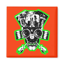 RMulti-Media Momento Mori Refrigerator Magnets