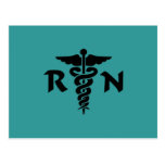 RN Medical Symbol Post Card