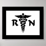 RN Nurses and Medical Symbol Poster posters