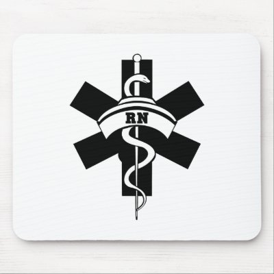 RN Nurses Medical Symbol Mousepads by bonfirenurses