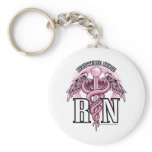 RN Pink Caduceus keychains