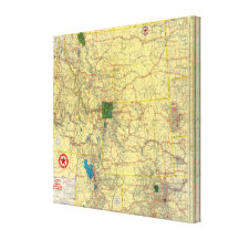 Road map Idaho, Mont, Wyo map Gallery Wrapped Canvas