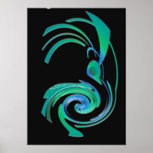 Road runner blue poster