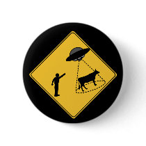 Road Sign- Cow and UFO