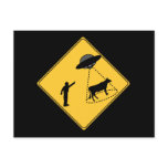 Road Sign- Cow and UFO