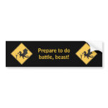 Road Sign- Knight & Dragon Bumper Sticker bumper stickers