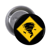 Road Sign- Tornado Pinback Button