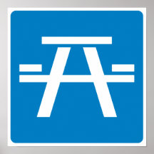 Roadside Table Highway Sign Poster