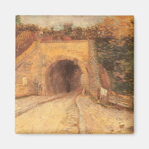 Roadway w Underpass; Viaduct by Vincent van Gogh Fridge Magnet