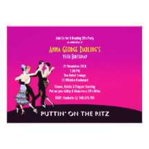 Roaring 20's Jazz Party Theme Invitation