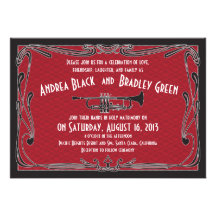 Roaring 20s Twenties Trumpet Wedding Invitation
