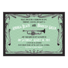 Roaring 20s Twenties Trumpet Wedding Invitation