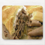 Roast beef sandwich with creamy goat cheese mouse mat