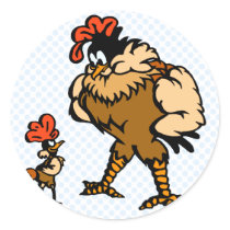Robbey Rooster Round Stickers