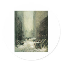 Robert Henri, Snow in New York Round Sticker