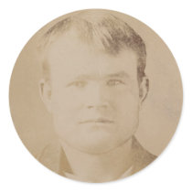 Robert LeRoy Parker alias Butch Cassidy Portrait Sticker