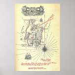 Robert Louis Stevenson's Treasure Island Map Poster
