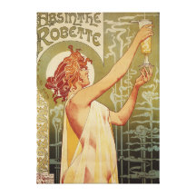 Robette Absinthe Advertisement Poster Stretched Canvas Print