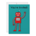 Robi the Retro Robot Invitation