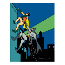 Robin And Batman Climb Postcard