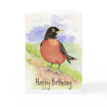 Robin - Bird  Birthday  Greeting cards