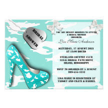 Robin Egg Blue Military Bridal Shower Invites