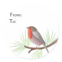 Robin Redbreast Gift Tag stickers