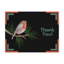 Robin Redbreast Thank You Postcard