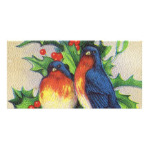 Robins & Holly Christmas Customized Photo Card