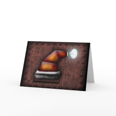 Robo-Santa Hat, greeting card by kasei_lee