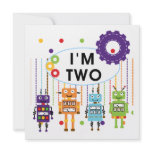 Robot 2nd Birthday tshirts and Gifts invitations